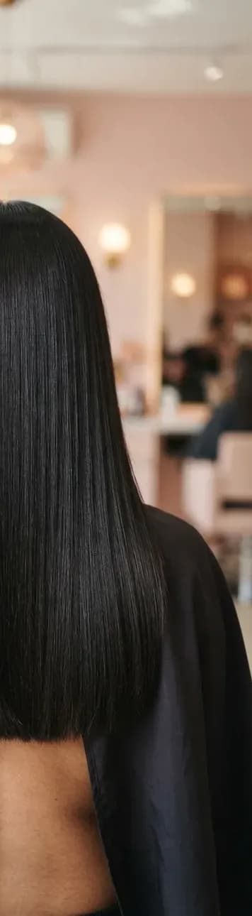 The same hair after a keratin smoothing treatment